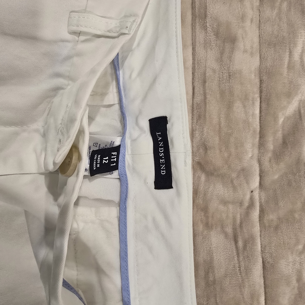 Lands' End White Chino Pants